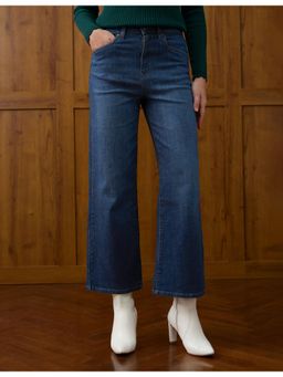 U.S. POLO ASSN. - Women Dark Blue Mid Rise Wide Leg Fit Jeans