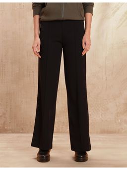 U.S. POLO ASSN. - Women Black Solid High Rise Straight Fit Trouser