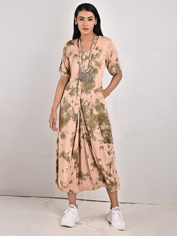 Bohame - Freya Two-way Tie Dye Dress Cum Jumpsuit with Neckpiece (Set of 2)