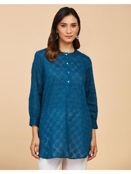 Fabindia - Blue Cotton Cutwork Tunic