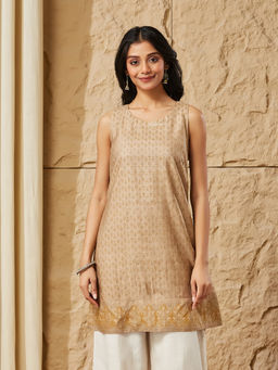Fabindia - Women Beige Block Printed Kurti