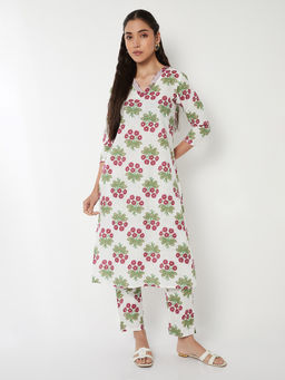 max - Women Off White Floral Printed Kurta