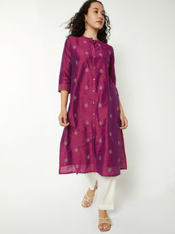 max - Women Magenta Embroidered Thread Work Kurta