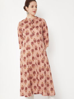 max - Women Peach Floral Printed Kurta