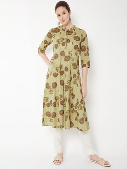 max - Women Green Floral Printed Kurta
