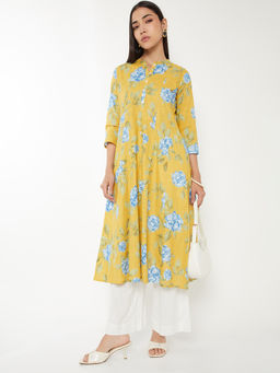 max - Women Yellow Floral Printed Kurta