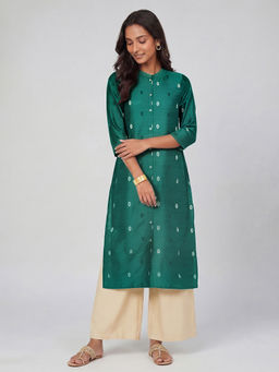 max - Women Green Woven Kurta