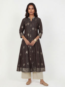 max - Women Brown Woven Printed Kurta