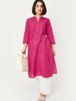 max - Women Pink Woven Kurta