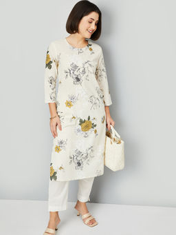 max - Women Off White Floral Printed Kurta