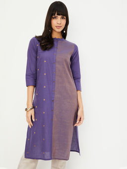 max - Women Purple Stripes Woven Kurta