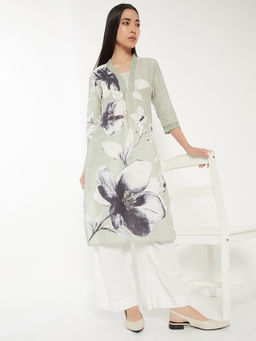 max - Women Green Floral Printed Kurta