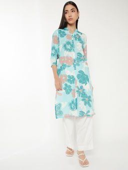 max - Women Blue Floral Printed Kurta