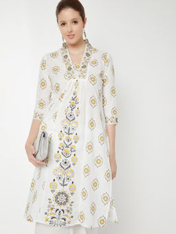 max - Women Off White Floral Printed Kurta