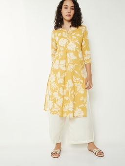 max - Women Yellow Floral Printed Kurta