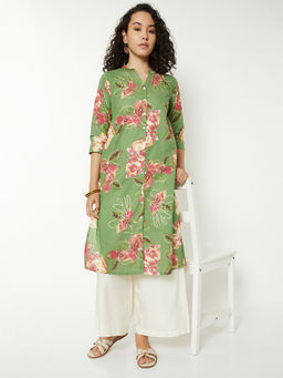 max - Women Green Floral Printed Kurta