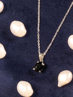 Margento Jewels - 925 Sterling Silver Black Onyx Pendant with Chain