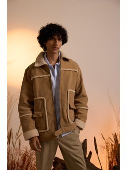 The Clothing Factory - Suede Oversized Shearling Jacket