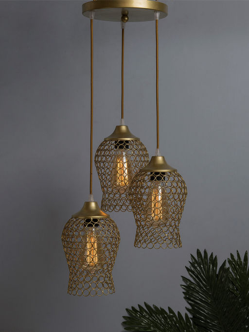 Homesake Round Cluster Golden Chimeny Hanging Light