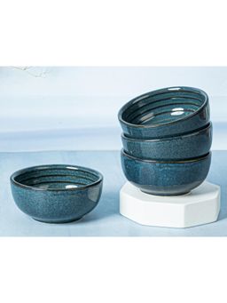 BODHI HOUSE - Sapphire Blue Chip Resistance 4 Pieces Dinner Bowl, Microwave and Dishwasher Safe