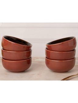 BODHI HOUSE - Deep Red Chip Resistance 6 Pieces Dinner Bowl, Microwave and Dishwasher Safe