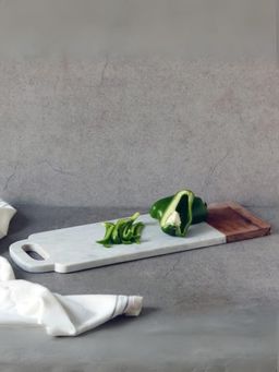 Unravel India - Chopping Board For Kitchen Fused With Mango Wood & Marble