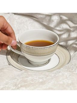 Dankotuwa - Shine Platin Tea Cup and Saucer Set 12 Pcs