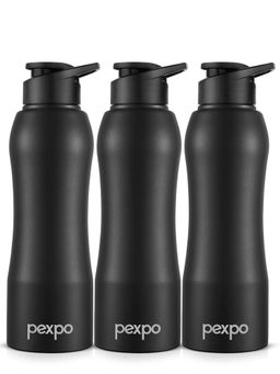 Pexpo - Bistro Black Knight Stainless Steel Fridge Bottle/Sipper - 750Ml (Pack of 3)