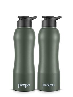 Pexpo - Bistro Military Green Stainless Steel Fridge Bottle/Sipper - 750Ml (Pack of 2)