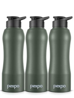 Pexpo - Bistro Military Green Stainless Steel Fridge Bottle/Sipper - 750Ml (Pack of 3)
