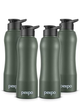 Pexpo - Bistro Military Green Stainless Steel Fridge Bottle/Sipper - 750Ml (Pack of 4)
