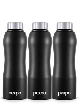 Pexpo - Bistro Black Knight Stainless Steel Fridge Bottle - 750Ml (Pack of 3)