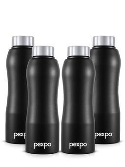 Pexpo - Bistro Black Knight Stainless Steel Fridge Bottle - 750Ml (Pack of 4)