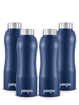 Pexpo - Bistro Denim Blue Stainless Steel Fridge Bottle - 750Ml (Pack of 4)