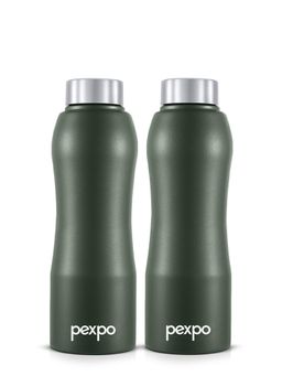 Pexpo - Bistro Military Green Stainless Steel Fridge Bottle - 750Ml (Pack of 2)
