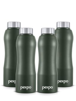 Pexpo - Bistro Military Green Stainless Steel Fridge Bottle - 750Ml (Pack of 4)