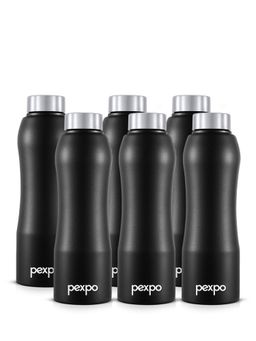 Pexpo - Bistro Black Knight Stainless Steel Fridge Bottle - 1000Ml (Pack of 6)