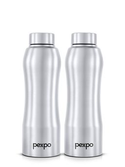 Pexpo - Bistro Silver Stainless Steel Fridge Bottle - 1000Ml (Pack of 2)