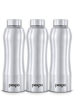 Pexpo - Bistro Silver Stainless Steel Fridge Bottle - 1000Ml (Pack of 3)