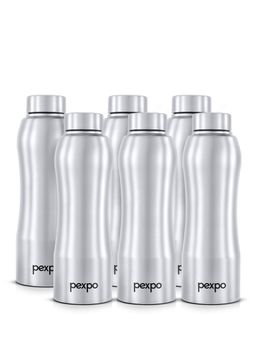 Pexpo - Bistro Silver Stainless Steel Fridge Bottle - 1000Ml (Pack of 5)