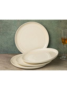BODHI HOUSE - Spanish White Chip Resistance 4 Pieces Small Plates, Microwave and Dishwasher Safe