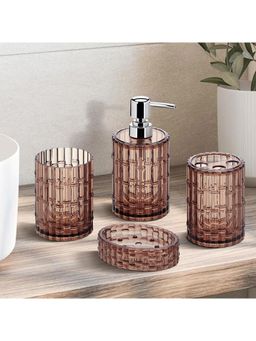 OBSESSIONS - Crystal 4 Pieces Bathroom Set Brown