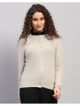 Monte Carlo - Women Regular Fit Winter Tan Cardigan