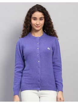 Monte Carlo - Women Regular Fit Winter Purple Cardigan