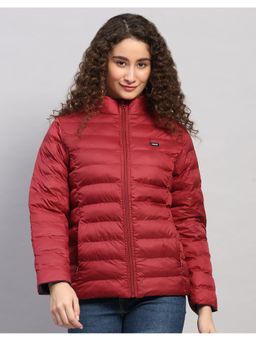 Rock.it - Women Regular Fit Solid Maroon Winter Reversible Jacket