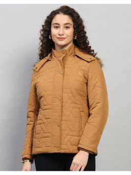 Monte Carlo - Women Regular Fit Hooded Brown Winter Jacket