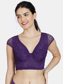 Zivame - Love Stories Padded Wired Full Coverage Blouse Bra - Crown Jewel - Purple