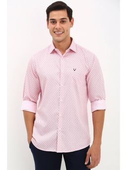 Allen Solly - Mens Pink Slim Fit Print Full Sleeves Casual Shirts