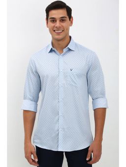 Allen Solly - Mens Blue Slim Fit Print Full Sleeves Casual Shirts