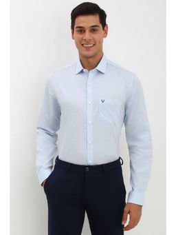 Allen Solly - Mens Blue Slim Fit Print Full Sleeves Formal Shirt